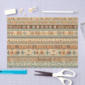 Papier Mousseline Boho Camel Brown Turquoise (Artisanat)