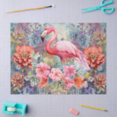 Papier Mousseline Boho Chic Flamant rose Floral Découpage Papier Tis (Artisanat)