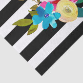 Papier Mousseline Boho Chic Floral Aquarelle & Stripes Mariage (Détail)