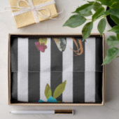 Papier Mousseline Boho Chic Floral Aquarelle & Stripes Mariage (Cadeau)