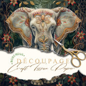 Papier Mousseline Boho Chic Peint Elephant Bohème