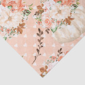 Papier Mousseline Boho citrouille coeurs fleurs (Détail)