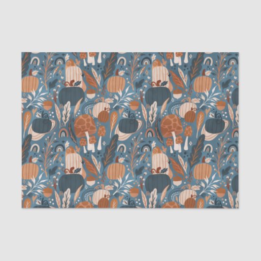 Papier Mousseline Boho Citrouille Fall (Recto)