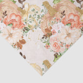 Papier Mousseline Boho citrouille fleurs pois (Détail)