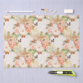 Papier Mousseline Boho citrouille fleurs pois (Artisanat)