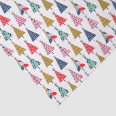 Papier Mousseline Boho coloré arbres de Noël Motif (Détail)