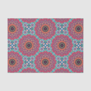 Papier Mousseline Boho coloré élégant Mandalas Motif géométrique