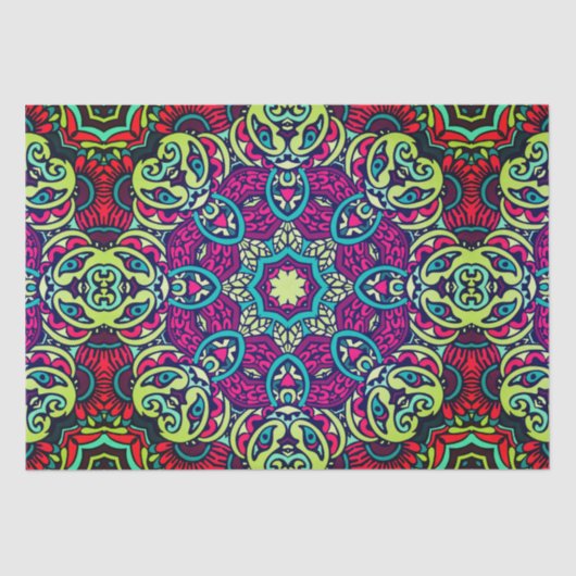 Papier Mousseline Boho design Mandala Tissue Paper (Recto)