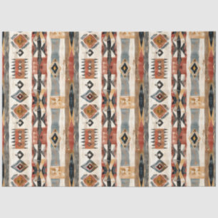 Papier Mousseline Boho ethnique tribal design couleurs terreuses