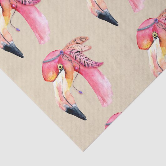 Papier Mousseline Boho Fiona Flamant rose papier (Détail)