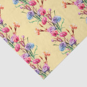 Papier Mousseline Boho Fleurs & Stripes Motif Floral Cute Jaune (Détail)