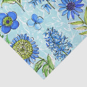 Papier Mousseline Boho Floral Blue Decoupage (Détail)