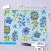 Papier Mousseline Boho Floral Blue Decoupage (Artisanat)