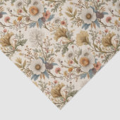 Papier Mousseline Boho Floral en beige (Détail)