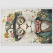 Papier Mousseline Boho floral Whimsical Steampunk Lion M1 Decoupage (Recto)