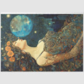 Papier Mousseline Boho Girl Vue sur la ville Découpage Art Nouveau (Recto)