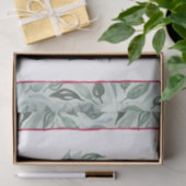 Papier Mousseline Boho Green Wreath Red Berries Nom Fête (Cadeau)