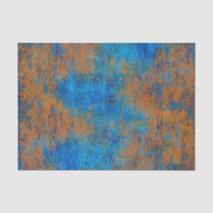 Papier Mousseline Boho Grunge Bleu Cuivre