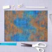 Papier Mousseline Boho Grunge Bleu Cuivre (Artisanat)