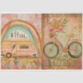 Papier Mousseline Boho Hippie Aquarelle Camping Bike Junk Journal (Recto)