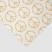 Papier Mousseline Boho Hippie Floral Paix Signal Motif en Jaune  (Détail)