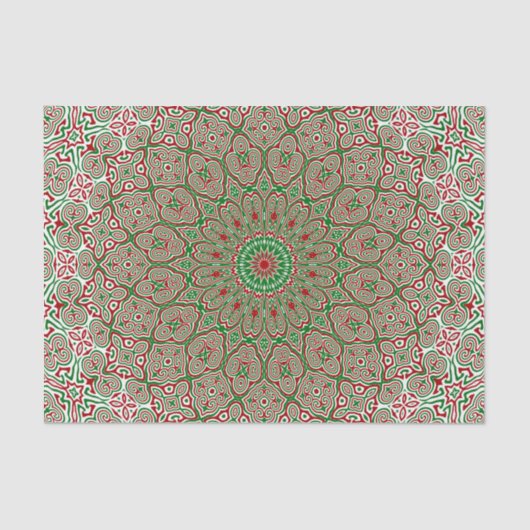 Papier Mousseline Boho Hippie Funky Trippy Ornate Noël Mandala (Recto)