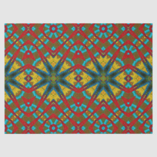 Papier Mousseline Boho Hippie Rouge Jaune Bleu Vintage Tribal Ethnie