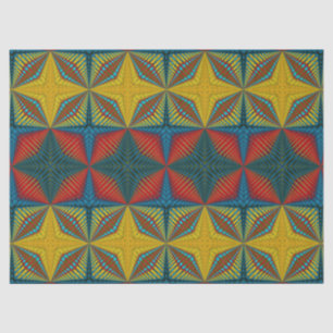 Papier Mousseline Boho Hippie Rouge Jaune Bleu Vintage Tribal Ethnie