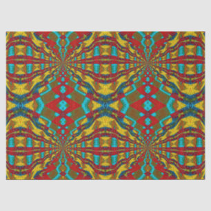 Papier Mousseline Boho Hippie Rouge Jaune Bleu Vintage Tribal Ethnie