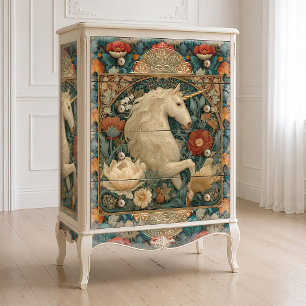 Papier Mousseline Boho Jade Et Licorne Art Nouveau Doré