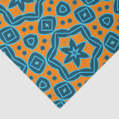 Papier Mousseline Boho jaune et bleu Motif géométrique élégant (Détail)