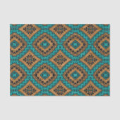 Papier Mousseline Boho Marocain Turquoise Et Motif De Bronze (Recto)