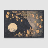 Papier Mousseline Boho Moon and Flowers 1 papier décolpage (Recto)