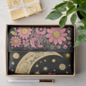 Papier Mousseline Boho Moon et Fleurs 10 découpage papier (Cadeau)