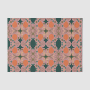 Papier Mousseline Boho Motif géométrique diamant rose