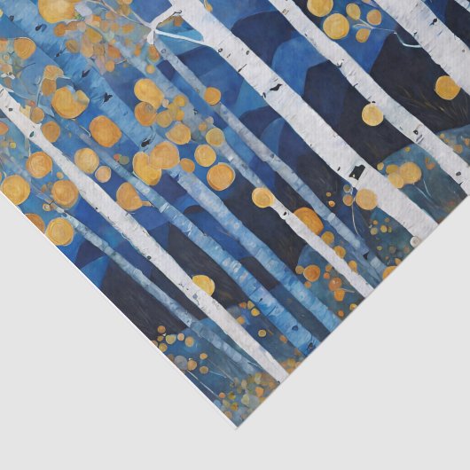 Papier Mousseline Boho Mountain Aspen Tree Scene (Détail)