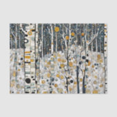 Papier Mousseline Boho Mountain Aspen Tree Scene (Recto)