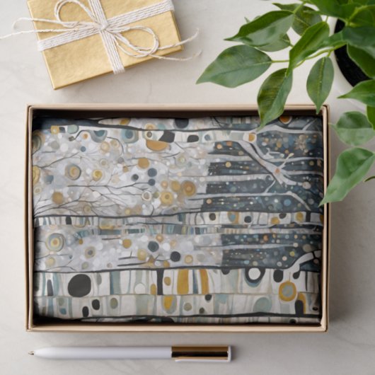 Papier Mousseline Boho Mountain Aspen Tree Scene (Cadeau)