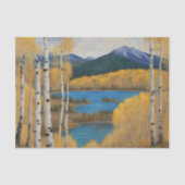Papier Mousseline Boho Mountain Aspen Tree Scene (Recto)