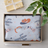 Papier Mousseline Boho Noël Occidental - Bleu (Cadeau)