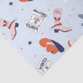 Papier Mousseline Boho Noël Occidental - Bleu (Détail)