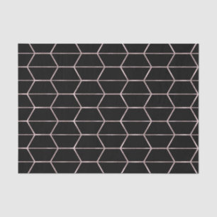 Papier Mousseline Boho Noir Hexagone Rose Gold Géométrique Glam Fête