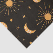 Papier Mousseline Boho orange soleil et motif de lune (Détail)