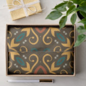 Papier Mousseline Boho Ornate Folklore Motif en couleurs de terre (Cadeau)