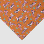 Papier Mousseline Boho Pink Orange Jungle Tiger Animal Pattern (Détail)