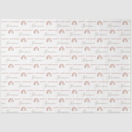 Papier Mousseline Boho Rainbow Bird Tissue Paper (Recto)