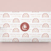 Papier Mousseline Boho Rainbow Félicitations Papier Tissu