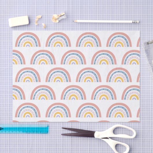 Papier Mousseline Boho Rainbow Pastel (Artisanat)