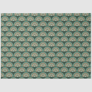 Papier Mousseline Boho Rainbow Vert et Brown