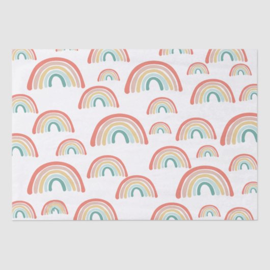 Papier Mousseline Boho Rainbows Découpage Envelopper papier de tissu (Recto)